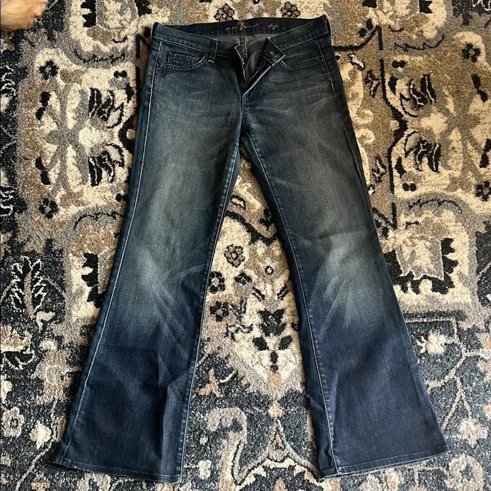 7 For All Mankind Dark Blue Flare Jeans